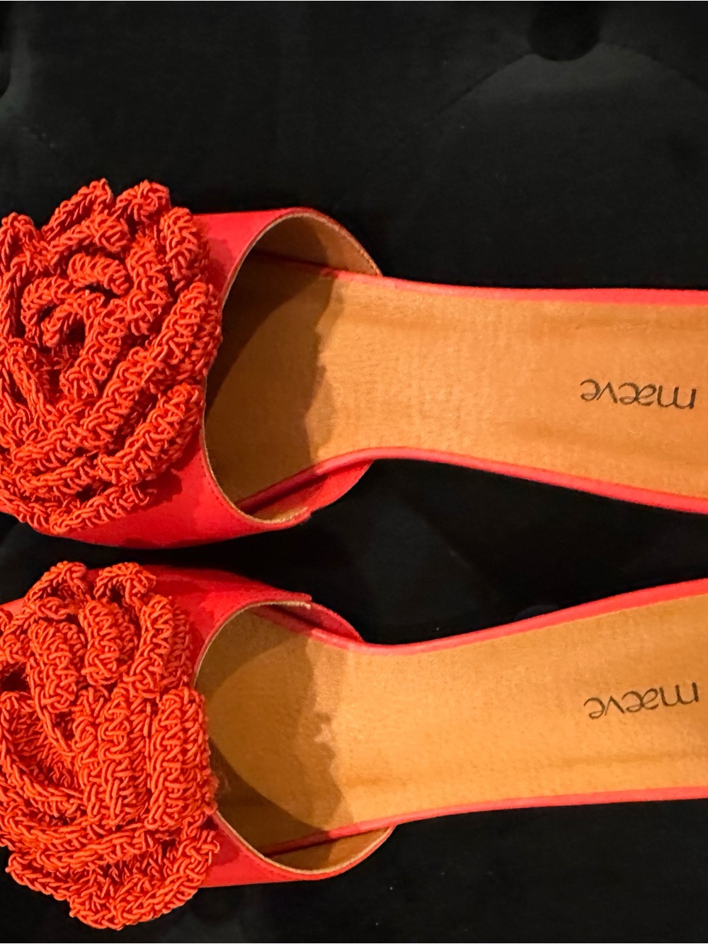 Maeve Red Floral Knot Slide Mules